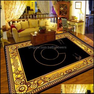 Tapis De Luxe Lignes Dorées Vert Foncé Tapis Pour Salon Tapis De Sol À Côté De La Table Décoration Simple Maison Couloir Tapis Bain Porte Tapis Dhsvr