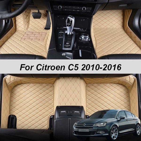 Teppiche Luxus-Leder-3D-Innenraumteile, individuelle Automatten mit Taschen, Bodenteppich, Teppiche für Citroen C5 2010–2016, Zubehör R230307