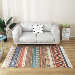 Tapis macrame grand tapis pour le salon Boho Chambre ethnique antidérapante Home Polar Prayer Floor Mat à main nouée