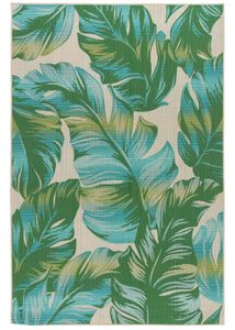 Carpets piliers des piliers blanc polypropylène tropical Palm extérieur tapis 6'6 