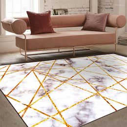 Carpets Marble Nordic Metal Style Salon à la mode 140x200cm Taille grande chambre à coucher tapis de chevet Crystal Velvet HD Mat d'impression