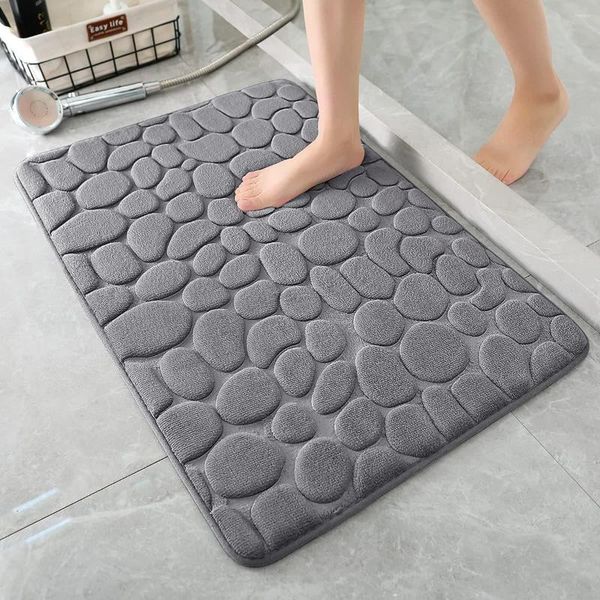 Tapis de sol en coton à mémoire de forme pour salle de bain, tapis antidérapant