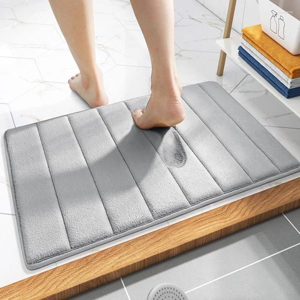 Carpets Memory Foam Baign Mat de bain Machine à absorption d'eau douce confortable Machine de lavage sans glissement épais plus facile à sécher le plancher de la salle de bain