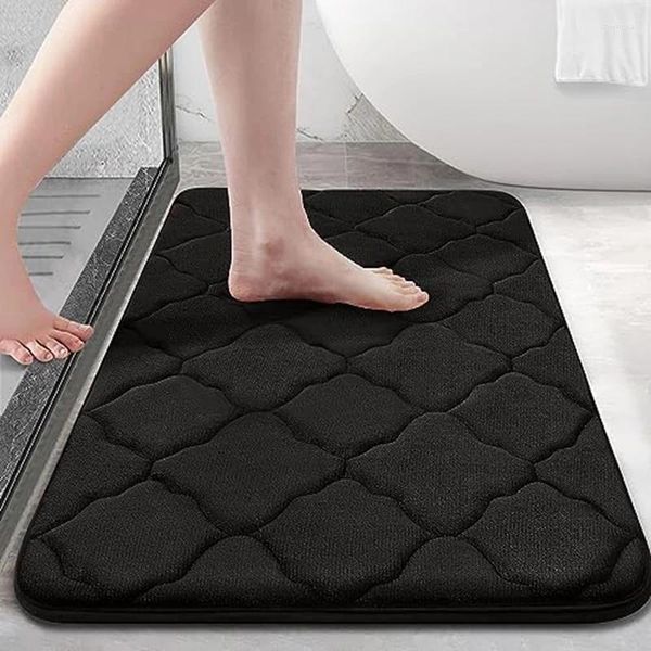 Tapis de bain en mousse de mousse de carpets Tapis de bain ultra soft non glipt et absorbant Machine de salle de bain lavage sec confortable durable facile à utiliser