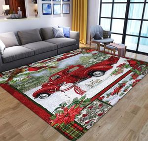 Carpets Joyeux Noël cadeau antislip salon imprimé grand espace tapis de chambre à coucher la baie fenêtre de la baie fenêtre pour le canapé-sol.