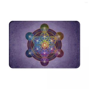 Tapijten Metatron's Cube Merkabah Polyester Landmat Tapijt Tapijt Mat voetpad Niet-slip Dust-Pro-ingang Keuken Slaapkamer Balkon Toilet