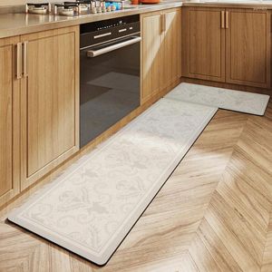 Tapijten Microvezel Lederen keuken Mat Absorberende anti-olie-vlek Teken Trek Slow Rebound Soft Comfortabel lang tapijt