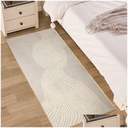 Tapis Tapis de chevet minimaliste doux moelleux style japonais tapis tapis zone chambre tapis de sol paillasson nordique esthétique maison chambre décor Dhygw