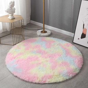 Tapijten minimalistische stijl tapijt woonkamer decoratie cirkel kleed voor slaapkamer pluizige omgeving