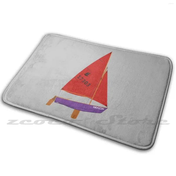 Carpets Mirror Dinghy 17303 Patre de tapis doux Patre-le-gout Mat à glissement Absorption de tapis de voile Conception personnalisée du bateau à voile Sailor