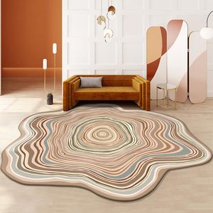 Alfombras modernas líneas abstractas pintura Irregular ShapedCarpet en el suelo para sala de estar dormitorio alfombra moda decoración del hogar alfombras antideslizantes