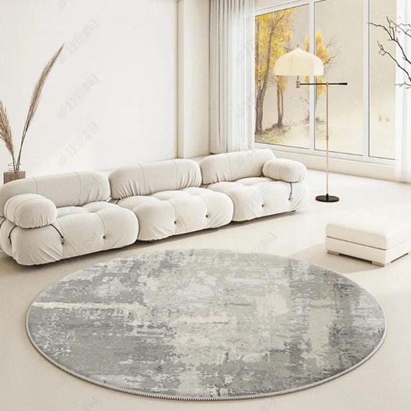 Alfombras Abstracción moderna para sala de estar decoración de dormitorio nórdico alfombra redonda de área grande silla estufa para la alfombra del hogar