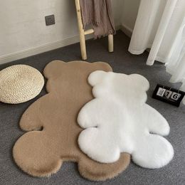 Tapis moderne ours tapis tapis mignon en peluche décoratif doux couleur unie tapis de sol chambre enfants chambre chevet