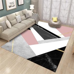 Alfombras de moda moderna geométrica nórdica gris rosa negro mármol estampado dormitorio sala de estar área alfombra cocina/felpudo