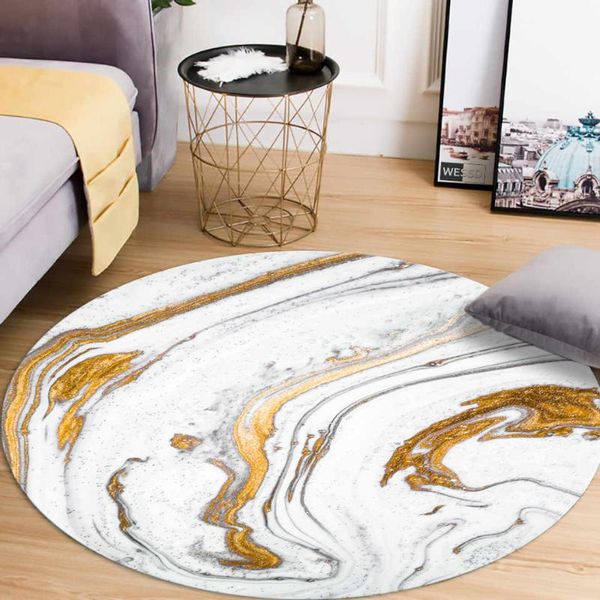 Tapis moderne mode marbre blanc motif tapis rond chambre chevet Table basse tapis pour salon RC08