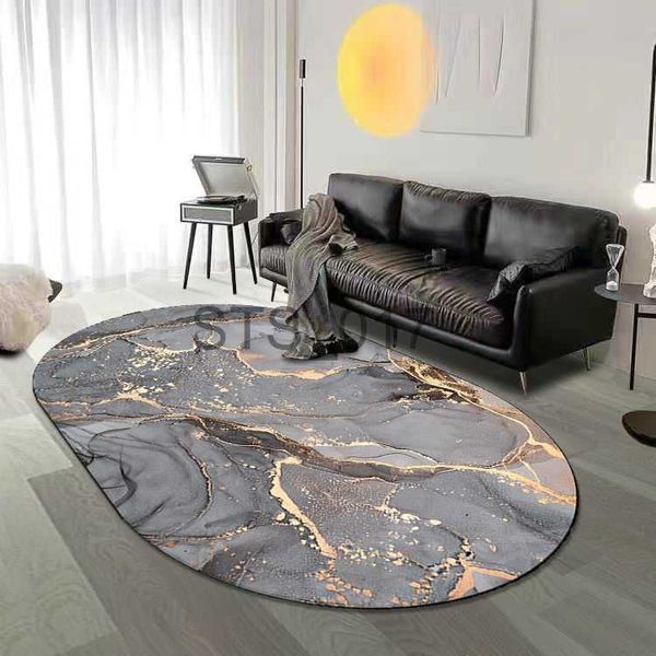 Tapis Tapis ovales dorés de luxe légers modernes pour chambre à coucher, décoration de la maison, tapis de sol de canapé, tapis de grande surface dans le salon, vestiaire, tapis de salon x0829