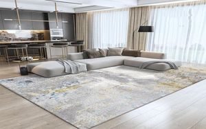 Tapijten modern licht luxe woonkamer groot tapijt abstract huis voor slaapkamer decoratie bank salontafel kleed Noordse studiemat6015088
