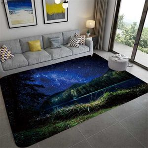 Tapis Moderne Salon Canapé Tapis Tapis Absorbant pour Salle De Bains Van Gogh Art Abstrait Grandes Vagues Nuit Étoilée Vue Chambre Tapis De Sol R230731