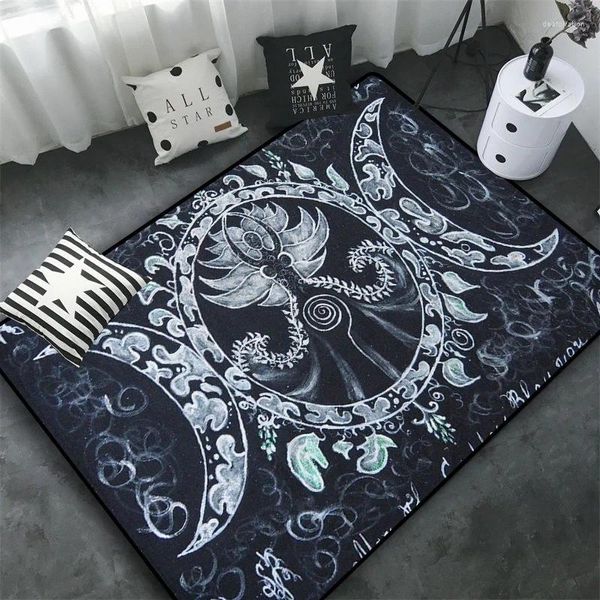 Carpets Modern Luxury Living Room Carpet Moon Witch 3d Print Bedroom Bedside Floor Mat DT32