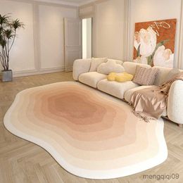 Alfombras Moderna Sala de estar de lujo Decoración Alfombra Esponjosa Suave Estudio Guardarropa Alfombra Irregular Cremoso Dormitorio Mesita de noche Bay Ventana Alfombras R230720