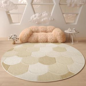 Carpets Round de luxe moderne pour le salon de style français de style décor de chambre à coucher crème de tapis de tapis de couleurs de couleurs