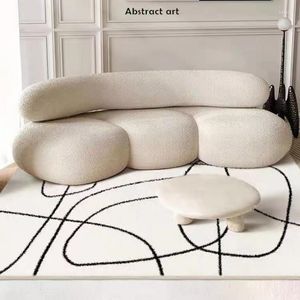 Tapijten modern minimalistisch voor woonkamer groot gebied slaapkamer decor pluche tapijt huis kunst gestreepte vloer mat dikker wasbaar tapijt