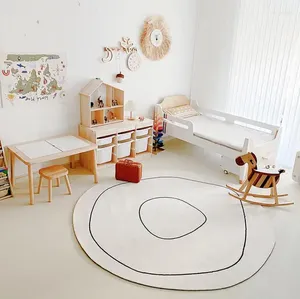 Tapijten Moderne minimalistische Noordse onregelmatig gevormd tapijt Wit Kasjmier Samenvatting Tapijt voor woonkamer Slaapkamer Bedbodemmatten
