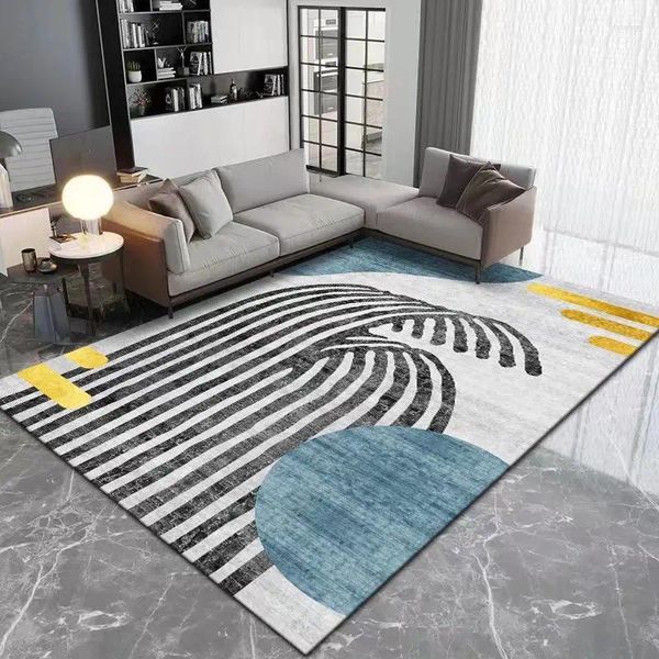 Alfombras Moderno Estilo minimalista Rayas Imitación Cashmere Sala de estar Alfombra suave Dormitorio europeo Alfombra de piso