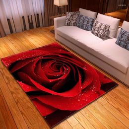 Alfombras modernas nórdicas con flores en 3D para el hogar, sala de estar, dormitorio, Tatami, sofá, mesita de noche, área de estudio, alfombra antideslizante para cocina y baño