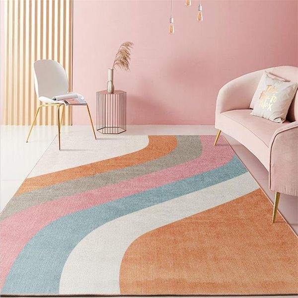 Tapis Tapis nordique moderne pour salon mignon jeune fille tapis table basse sol balcon décor à la maison tapis doux chambre tapis