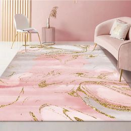 Alfombras Modern Nordic Alfombra grande Sala de estar Impresión 3D Oro Rosa Colorido Abstracto para la cocina Dormitorio Área Alfombra Decoración para el hogar Tapis 230928