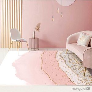 Tapijten Modern Nordic Groot Tapijt Woonkamer 3D Print Goud Roze Kleurrijk Abstract voor Keuken Slaapkamer Gebied Tapijt Home Decor Mat Tapis R230802