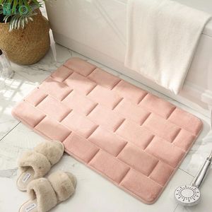 Tapijten Modern eenvoudig baksteenpatroon reliëf superabsorberend tapijt badkamertegel vloerpad entree slaapkamer voet