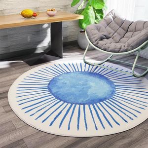 Tapijten Modern Simple Round Tapijt Noordse woonkamer Decoratie Decoratie Huis Slaapkamer Bedside Plush Rug Dresser Hanging Basket zachte tapijten