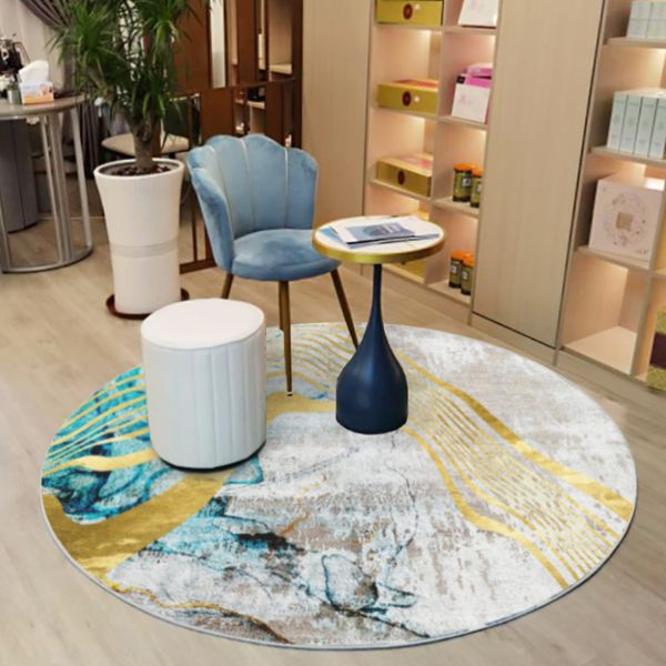 Tapis Moderne Simple Tapis Rond Salon Canapé Tables Basses Tapis Lumière De Luxe Grande Zone Chambre Tapis Étude Vestiaire Allée Tapis 230511