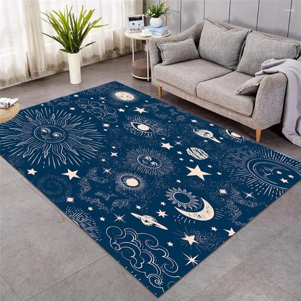 Tapis lune et soleil imprimés en 3D, pour salon, jeu pour enfants, tapis de sol, chambre à coucher, DT04