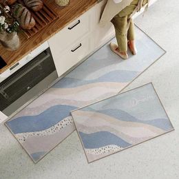 Carpets Morandi Retro Style Kitchen Anti-Skid Floor Mat Home Crystal Velvet Decorative Foot Rectangular Set Tapet