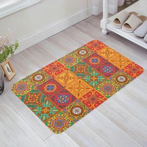 Tapijten Marokko retro tegelpatroon afbeelding keuken vloer mat woonkamer decor tapijt tapijt huis gang ingang portemat anti slip tapijt