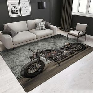 Tapijten motorfiets tapijt Home Decor woonkamer 3d print Noordelijke niet -slip vloer vloerkleed voor slaapkamer man gamer stoel matbaar