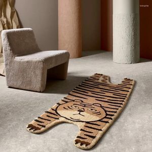 Tapis multi-fonction mignon tigre en forme de zone tissée tapis 70x160cm chambre d'enfants tapis de chevet décoration tapisserie suspendue