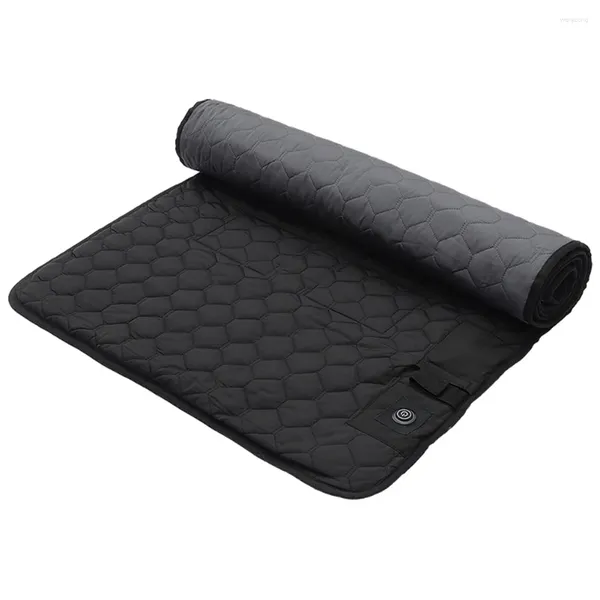 Tapis Tapis chauffant USB multifonctionnel Isolation 3 niveaux réglable Camping Matelas de couchage Pliable Portable Fournitures de camping en plein air