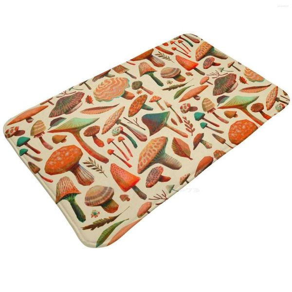 Tapis Cueillette De Champignons Tapis De Pied Doux Marchandises De Chambre Tapis Tapis Champignons Crayon Poshop Nature Bois Automne Automne Motif Orange