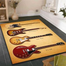 Tapis Musique Est La Voix De L'âme Guitare Chambre Chambre Tapis De Sol Tapis et moquettes pour la maison salon R230717