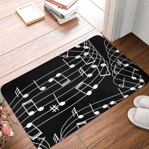 Carpets Music Notes Guitar Anti-Slip Raping Doormat Kitchen Mat Halway Carpet Bienvenue Decorative