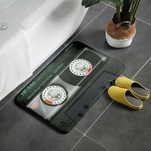 Tapijten muziek tape vintage deurmat leuk ontwerpen wasbare niet-slip ingang deurmat badkamer woonkamer slaapkamer vloer huis decorcarpets