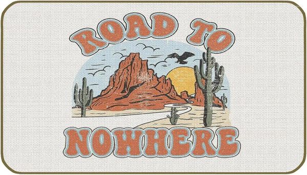 Carpets Musicroadto Nowhere Desert Mountain Sunset Decorative Dorormat Welcome Floor Mats Western Decor for Home Outdoors Indoor Entrée