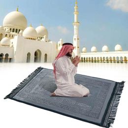 Tapis couverture de prière musulmane plaine en relief mosquée culte tapis à genoux et pour la maison salon
