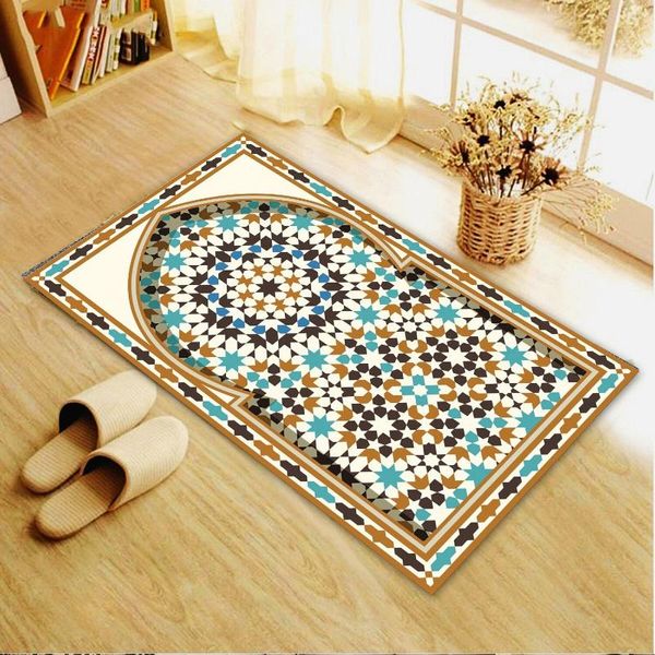 Tapis Musulman Prière Flanelle Tapis Chambre Tapis Carré Amovible Cuisine Salle De Bains Plancher Lavable Chambre Fourrure Tapis