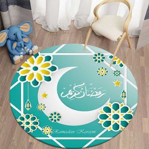 Tapijten Moslim gebed ronde tapijt Eid vloermat kinderen activiteit gebied Kamer Decoratie vloermat woonkamer woondecoratie tapijt R230731