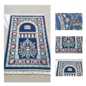 Tapijten moslim aanbidding tapijt gebed deken dekend mat chenille islamitische draagbare geweven knielende huis eid decor ramadan cadeau kerkgerei